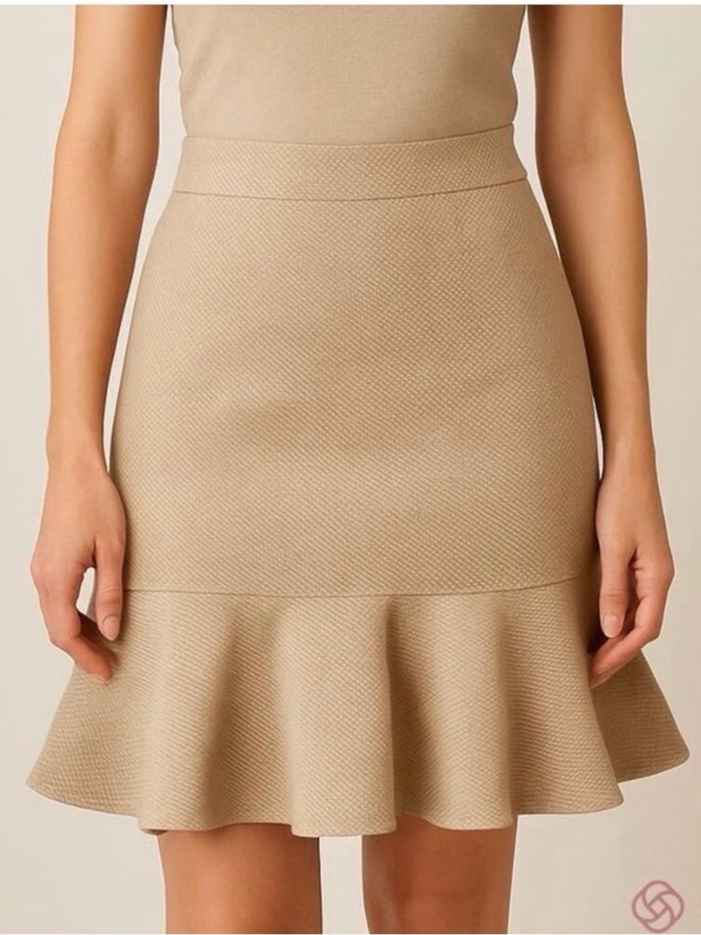 Moschino bone mesh ruffle hem side zip skirt Size 10
